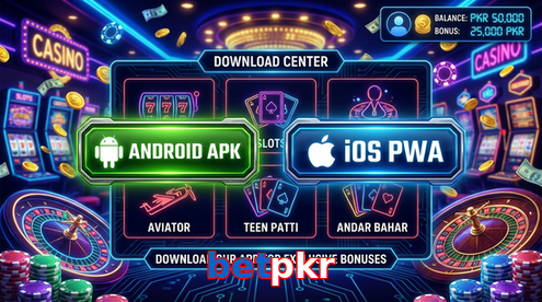 Main screen of Betpkr download page for PK players